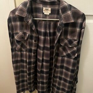 Vans Black and Gray Plaid Shirt